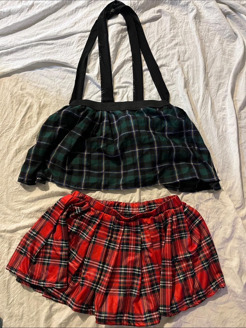 Plaid Mini Skirt - Red and Green Tartan Styles